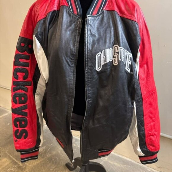 Vintage Ohio State Buckeyes Leather Jacket by G-III Global Identity – Size Large - Picture 1 of 4